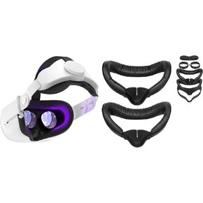 حزام الرأس وواجهة الوجه SUPERUS (مجموعة 7 في 1) لـ Oculus/Meta Quest 2، ملحقات الواقع الافتراضي المتوافقة مع Quest 2 in Kuwait