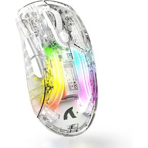 Wireless Gaming Mouse With Full Transparent Design,Double Mode 2.4G/Bluetooth Mouse,3D RGB Backlit,Ergonomic Silent Mouse with 7 Buttons,Rechargeable Wireless Computer Mice for Laptop,PC,Mac(Black) in Saudi Arabia