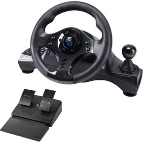 SUBSONIC Superdrive - GS750 racing steering wheel with pedals, paddles, shifter and vibration for Xbox Serie X/S, PS4, Xbox One, PS3, PC (programmable for all games) in Kuwait