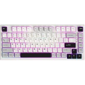 YUNZII YZ75 75% Hot Swappable Wireless Gaming Mechanical Keyboard, RGB Backlights, BT5.0/2.4G/USB-C, Dye Sub PBT Keycaps for Linux/Win/Mac(Gateron G Pro Black, Black)