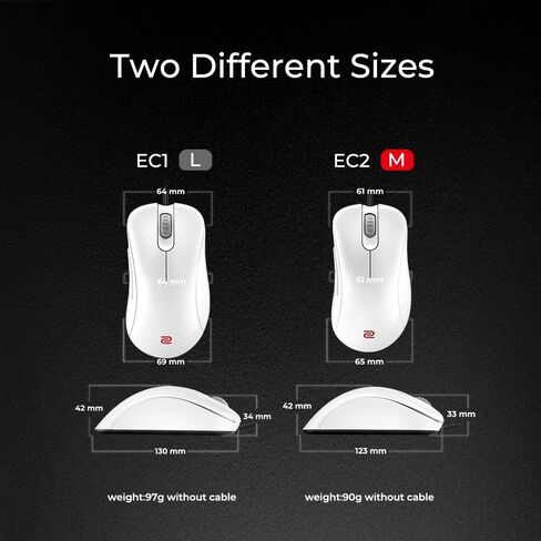 BenQ EC2-C Zowie Ergonomic Gaming Mouse | Professional Esports Performance | Lighter Weight | Driverless | Paracord Cable | 24-Step Scroll Wheel | Matte Black | Medium Size in Saudi Arabia