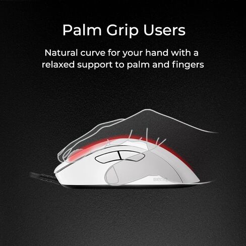 BenQ EC2-C Zowie Ergonomic Gaming Mouse | Professional Esports Performance | Lighter Weight | Driverless | Paracord Cable | 24-Step Scroll Wheel | Matte Black | Medium Size in Saudi Arabia