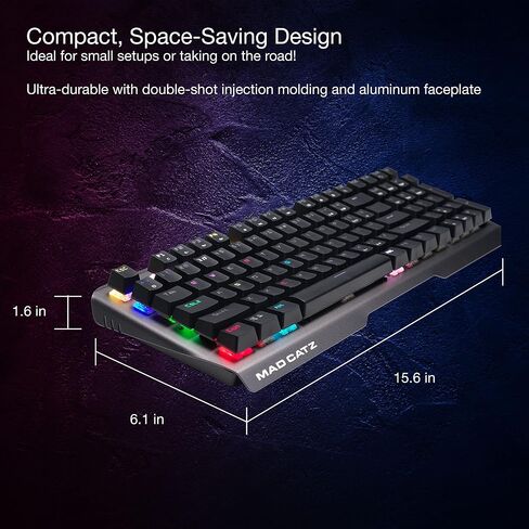 Mad Catz S.T.R.I.K.E. 13 Compact Premium Mechanical Wired Gaming Keyboard with Aluminum Frame Cherry MX RED switches and RGB Lighting in Saudi Arabia