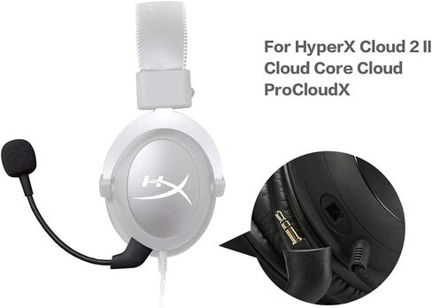 GONOLOWAY Replacement Game Mic 3.5mm to Microphone Boom Compatible for Kingston HyperX Cloud 2 II Cloud Core Cloud Pro CloudX PS4 Xbox One Nintendo Switch Computer PC Gaming Headsets (Black) in Saudi Arabia