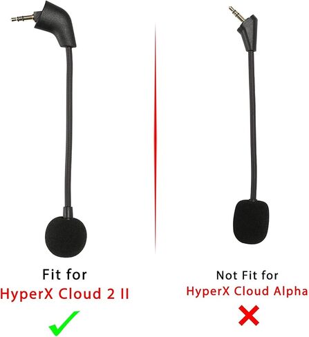 GONOLOWAY Replacement Game Mic 3.5mm to Microphone Boom Compatible for Kingston HyperX Cloud 2 II Cloud Core Cloud Pro CloudX PS4 Xbox One Nintendo Switch Computer PC Gaming Headsets (Black) in Saudi Arabia