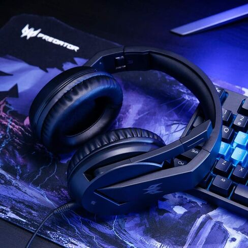 Acer Nitro Gaming Headset II: 50mm Drivers | Retractable Omni-Directional Noise-Canceling Microphone with On-Cable Controls | Over-Ear Design with RGB Lights, (Pack of 1) in Kuwait