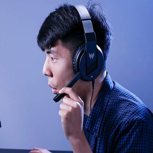 Acer Nitro Gaming Headset II: 50mm Drivers | Retractable Omni-Directional Noise-Canceling Microphone with On-Cable Controls | Over-Ear Design with RGB Lights, (Pack of 1) in Kuwait