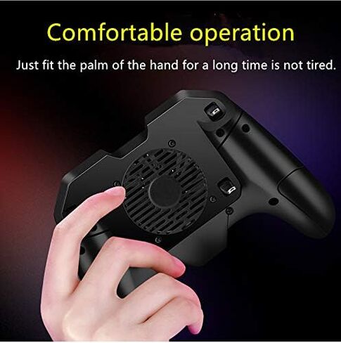 Mobile Game Controller[The Latest Version] 4 Trigger with 4000mAh Power Bank Cooling Fan for PUBG/Call of Duty/Fotnite [6 Finger Operation] L1R1 L2R2 Gamepad Trigger for 4.7-6.5" iOS Android Phone in Saudi Arabia