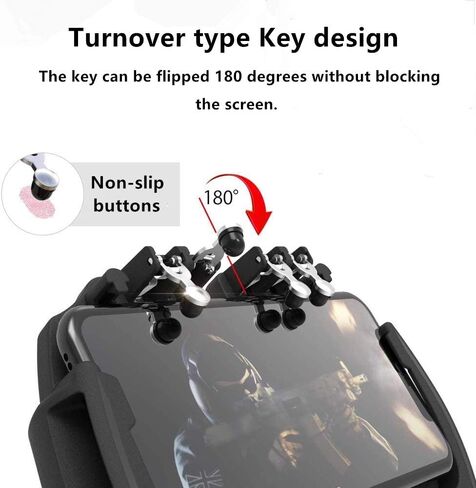 Mobile Game Controller[The Latest Version] 4 Trigger with 4000mAh Power Bank Cooling Fan for PUBG/Call of Duty/Fotnite [6 Finger Operation] L1R1 L2R2 Gamepad Trigger for 4.7-6.5" iOS Android Phone in Saudi Arabia