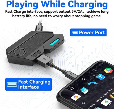 Gaming Keyboard Mouse Converter Gaming Keyboard Mouse Set RGB Gradient USB One Handed Keyboard Type C Wired Mouse Mobile Phone Holder(Mix SE Automatic Pressure Gun Set) in Saudi Arabia