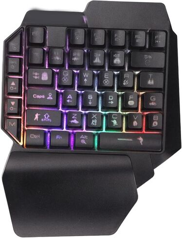 Gaming Keyboard Mouse Converter Gaming Keyboard Mouse Set RGB Gradient USB One Handed Keyboard Type C Wired Mouse Mobile Phone Holder(Mix SE Automatic Pressure Gun Set) in Saudi Arabia