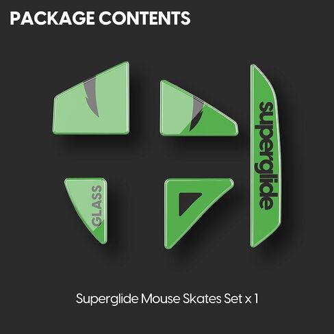 Superglide - Fastest and Smoothest Mouse Feet / Skates Made with Ultra Strong Flawless Glass Super Fast Smooth and Durable Sole for Razer Basilisk Ultimate [Green] in Saudi Arabia