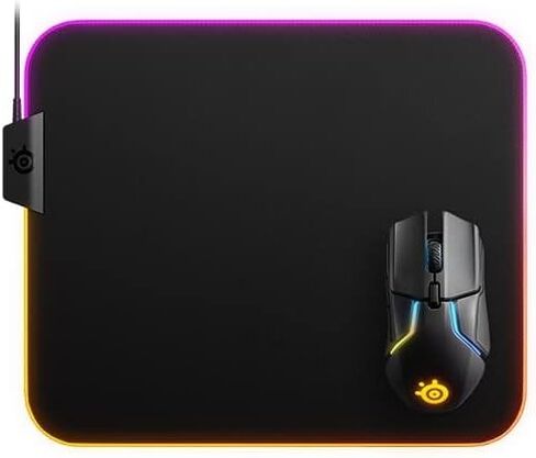 SteelSeries QcK Prism Cloth - Gaming Mouse Pad - 2 zones RGB lighting - Medium size in Saudi Arabia