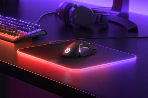 SteelSeries QcK Prism Cloth - Gaming Mouse Pad - 2 zones RGB lighting - Medium size in Saudi Arabia