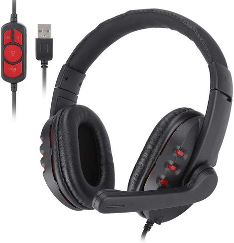 Bewinner Q7 USB Gaming Headset Over-Ear Gaming Headphones with Mic E-Sports Headphones Adjustable Headband Wired Game Headset PU Leather Ear Cover for PC Computer in Saudi Arabia