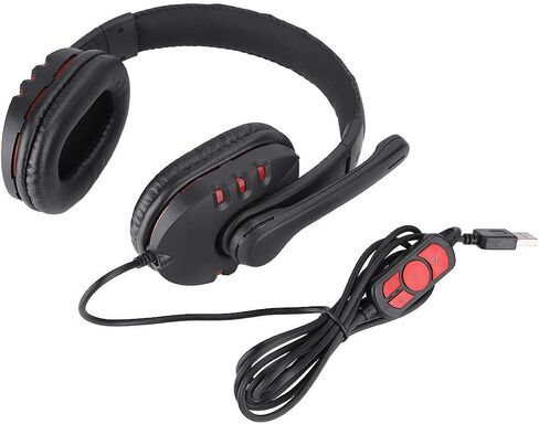 Bewinner Q7 USB Gaming Headset Over-Ear Gaming Headphones with Mic E-Sports Headphones Adjustable Headband Wired Game Headset PU Leather Ear Cover for PC Computer in Saudi Arabia