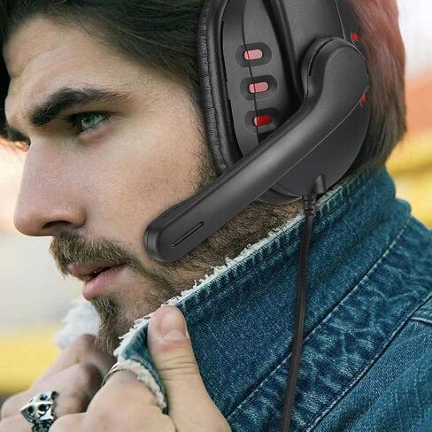 Bewinner Q7 USB Gaming Headset Over-Ear Gaming Headphones with Mic E-Sports Headphones Adjustable Headband Wired Game Headset PU Leather Ear Cover for PC Computer in Saudi Arabia
