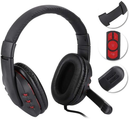 Bewinner Q7 USB Gaming Headset Over-Ear Gaming Headphones with Mic E-Sports Headphones Adjustable Headband Wired Game Headset PU Leather Ear Cover for PC Computer in Saudi Arabia