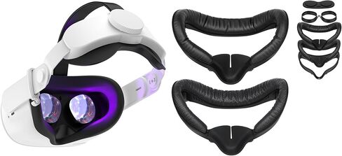 حزام الرأس وواجهة الوجه SUPERUS (مجموعة 7 في 1) لـ Oculus/Meta Quest 2، ملحقات الواقع الافتراضي المتوافقة مع Quest 2 in Kuwait