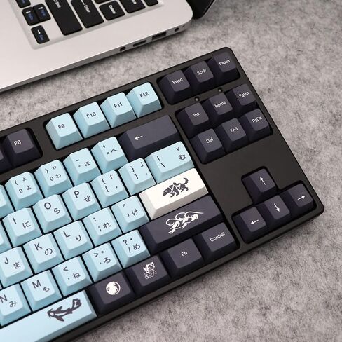 JSJT Ink Lotus Keycaps 140 مفتاحًا OEM Profile Keycaps PBT Dye Sublimation Keycaps لـ ANSI/ISO Layout Cherry MX Switch لوحات مفاتيح الألعاب الميكانيكية GK61/64/68/84/87/96/980/104/108 (مع شريط المسافة 6.25u) in Kuwait