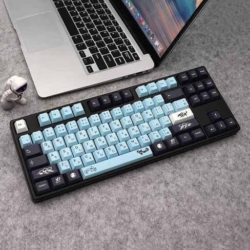 JSJT Ink Lotus Keycaps 140 مفتاحًا OEM Profile Keycaps PBT Dye Sublimation Keycaps لـ ANSI/ISO Layout Cherry MX Switch لوحات مفاتيح الألعاب الميكانيكية GK61/64/68/84/87/96/980/104/108 (مع شريط المسافة 6.25u) in Kuwait