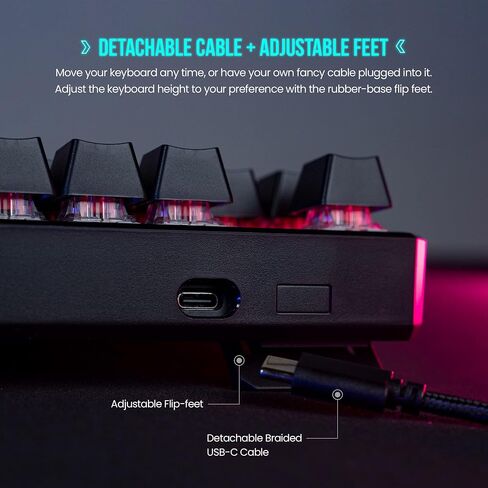 لوحة مفاتيح ميكانيكية TECWARE Phantom+ 87 مفتاح، RGB LED، مفتاح Wraith Orange in Saudi Arabia