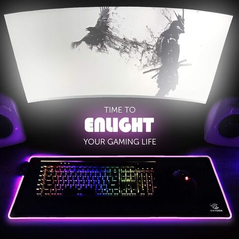 قاعدة ماوس العاب ستوديو ون RGB من اوكسجين، اضاءة LED فائقة السطوع، قاعدة ماوس كبيرة ناعمة ممتدة مع 10 اوضاع اضاءة، مقاومة للماء، قاعدة كيبورد مطاطية غير قابلة للانزلاق، 31.5 × 12 انش × 4 ملم، اسود in Saudi Arabia