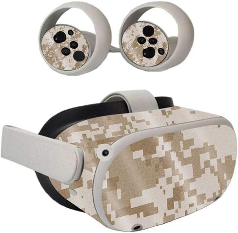 MIGHTY SKINS MightySkins Glossy Glitter Skin Compatible with Oculus Quest 2 - Desert Camo | Protective, Durable High-Gloss Glitter Finish | Easy to Apply, Remove, and Change Styles | Made in The USA in Saudi Arabia