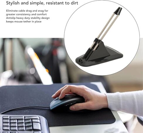 Aumoo Gaming Mouse Bungee, Rustproof Universal ABS Material Black Mouse Cord Management for Mouse Black in Saudi Arabia