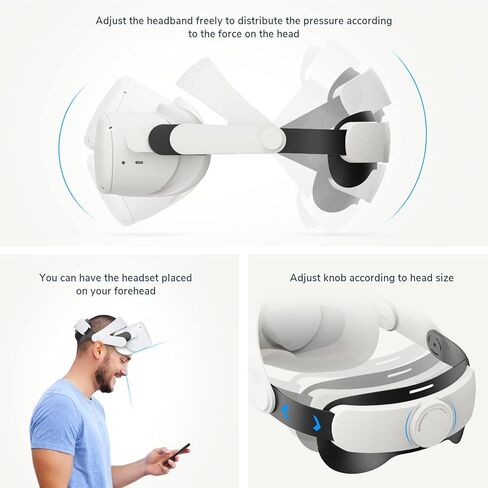 حزام للرأس مع حزمة بطارية لجهاز Oculus Quest 2، طاقة الواقع الافتراضي للشحن السريع MEYIN بقدرة 3350 مللي أمبير في الساعة، حزام قابل للتعديل وإكسسوارات واقيات الأذن لـ Quest 2، دعم معزز وانغماس في الألعاب in Kuwait