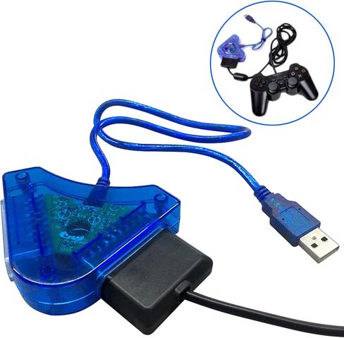 اوستينت محول وحدة تحكم بلاي ستيشن 1 وبلاي ستيشن 2 الى الكمبيوتر الشخصي بمنفذ USB 2.0 لوحدة تحكم سوني بلاي ستيشن 2 السلكية in Kuwait