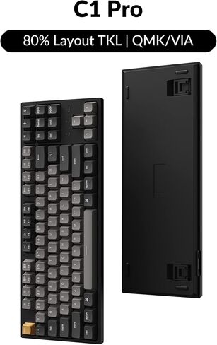 لوحة مفاتيح ميكانيكية سلكية مخصصة Keychron C1 Pro QMK/VIA، تخطيط TKL 87 مفتاحًا قابلة للبرمجة PBT Keycaps RGB Backlight K Pro Brown Switch لنظام التشغيل Mac Windows Linux in Kuwait