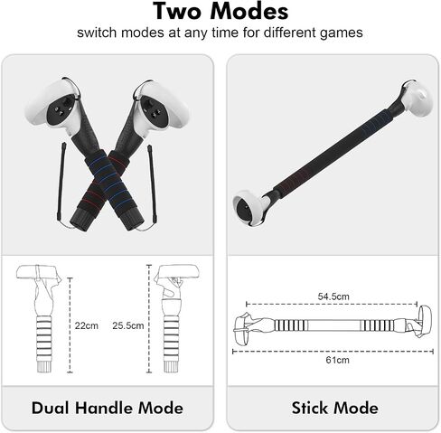 AMVR Gorilla Tag Long Arms Beat Saber Handles for Oculus Quest 2/Quest/Rift S, VR Controller Extension Grip Accessories 2 in 1 Dual/Long Stick Attachment to Play Multiple VR Games, Great Gift for Kids in Kuwait