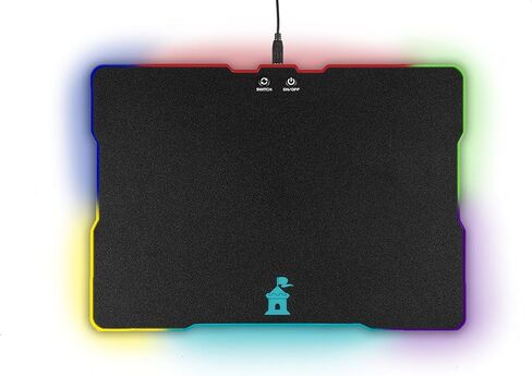 Castle Moat Hard Mouse Pad with LED Lighting Effects - Large Speed Surface with Backlit Perimeter and Logo for Gaming in Kuwait