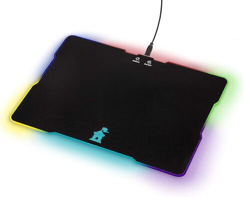 Castle Moat Hard Mouse Pad with LED Lighting Effects - Large Speed Surface with Backlit Perimeter and Logo for Gaming in Kuwait