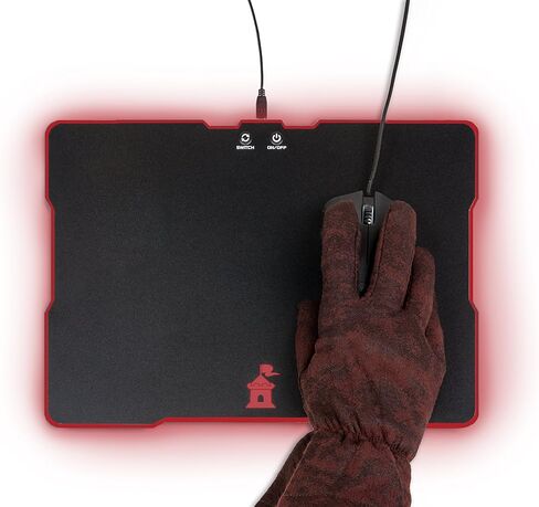 Castle Moat Hard Mouse Pad with LED Lighting Effects - Large Speed Surface with Backlit Perimeter and Logo for Gaming in Kuwait