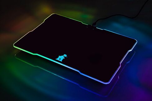 Castle Moat Hard Mouse Pad with LED Lighting Effects - Large Speed Surface with Backlit Perimeter and Logo for Gaming in Kuwait