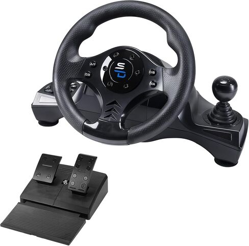 SUBSONIC Superdrive - GS750 racing steering wheel with pedals, paddles, shifter and vibration for Xbox Serie X/S, PS4, Xbox One, PS3, PC (programmable for all games) in Kuwait