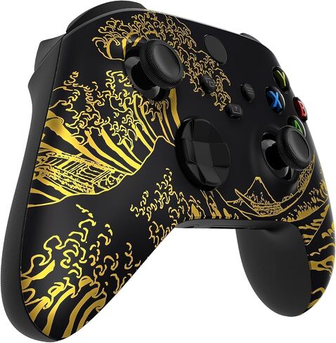 Custom Controllerzz Wireless Controller for Microsoft Xbox Series X/S & Xbox One - Soft Touch Feel - Custom Series X/S Controller (X/S Golden Waves) in Kuwait