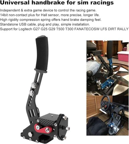 Aramox USB Handbrake, 14Bit PC USB Handbrake for Logitech Racing Games G27 G25 G29 T500 T300 Fanatecosw Lfs Dirt Rally (Black) in Saudi Arabia