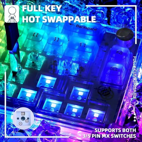 65% Hot-Swapped Wired Mechanical Gaming Keyboard with Coiled Cable-White in Kuwait