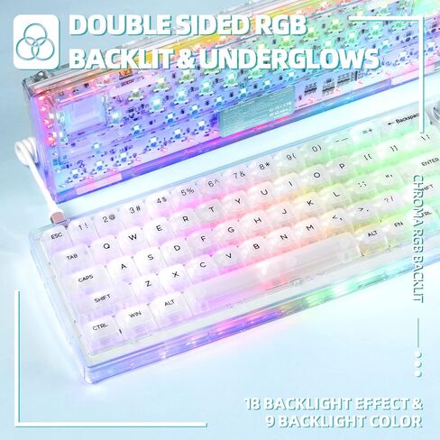 65% Hot-Swapped Wired Mechanical Gaming Keyboard with Coiled Cable-White in Kuwait