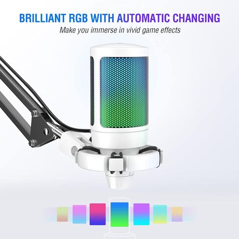 FIFINE Streaming RGB USB Microphone Gaming Headset Bundle, PC Condenser Mic Wired Headset on PS4/PS5, Gamer Kit Plug and Play for Recording, Online Game, Discord, Twitch (A6TW+H6W) in Saudi Arabia