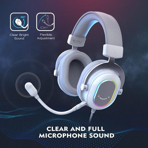 FIFINE Streaming RGB USB Microphone Gaming Headset Bundle, PC Condenser Mic Wired Headset on PS4/PS5, Gamer Kit Plug and Play for Recording, Online Game, Discord, Twitch (A6TW+H6W) in Saudi Arabia