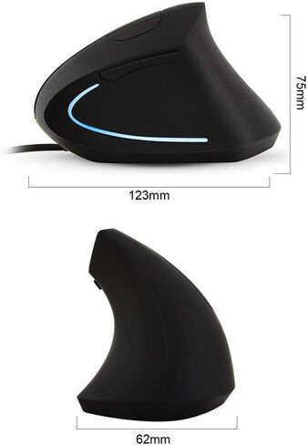 Jpwpowe Wired Right Hand Vertical Mouse Ergonomic Gaming Mouse 800 1200 1600 DPI USB Optical Wrist Mouse Mice in Saudi Arabia