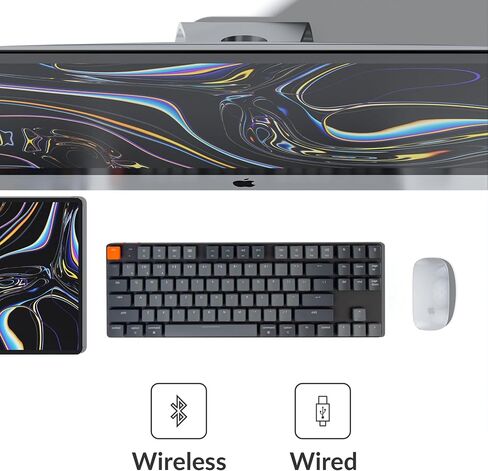 Keychron K1 SE, 87 Keys Ultra-Slim Wireless Bluetooth/USB Wired Mechanical Keyboard with White LED Backlit, Low-Profile Gateron Mechanical Red Switch Compatible with Mac Windows in Kuwait