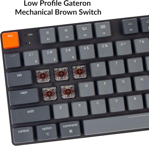 Keychron K1 SE, 87 Keys Ultra-Slim Wireless Bluetooth/USB Wired Mechanical Keyboard with White LED Backlit, Low-Profile Gateron Mechanical Red Switch Compatible with Mac Windows in Kuwait