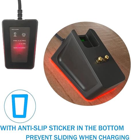 Upgraded Charging Dock with RGB Indicator Compatible with Logitech G502 X Lightspeed G Pro x Superlight Wireless Gaming Mouse,4.9Ft USB Charger Cable Stand fits for Logitech G502/G703/G903 X Game Mice in Saudi Arabia