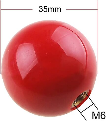 2 Pieces 35mm Arcade-Game Round Joystick Head Joystick's Round Balltop Round Topball Handle Rocker Ball Top Handle, Red in Saudi Arabia