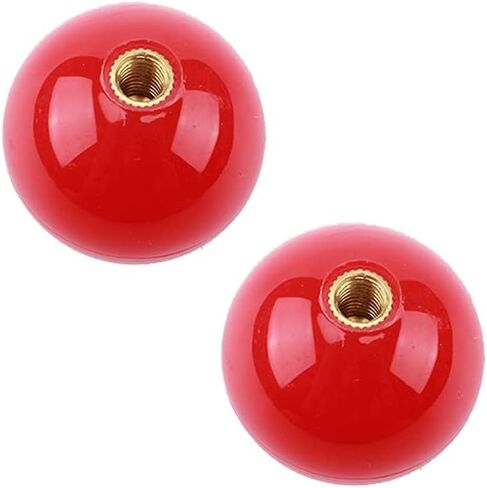 2 Pieces 35mm Arcade-Game Round Joystick Head Joystick's Round Balltop Round Topball Handle Rocker Ball Top Handle, Red in Saudi Arabia